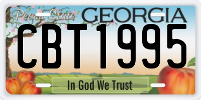 GA license plate CBT1995