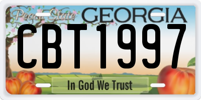 GA license plate CBT1997