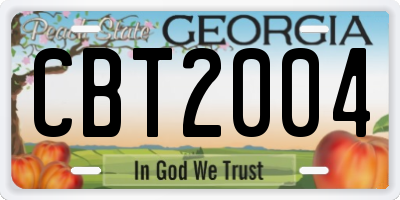 GA license plate CBT2004