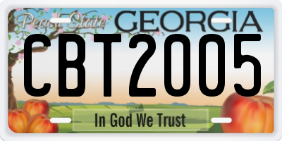 GA license plate CBT2005