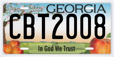 GA license plate CBT2008