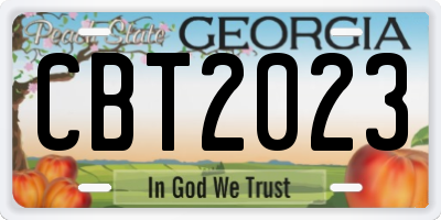 GA license plate CBT2023