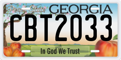 GA license plate CBT2033
