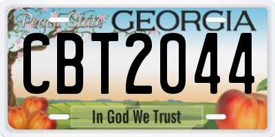 GA license plate CBT2044
