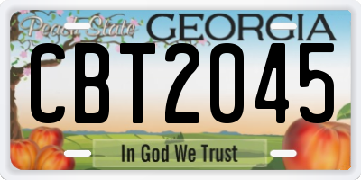GA license plate CBT2045