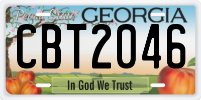 GA license plate CBT2046