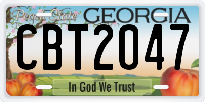 GA license plate CBT2047