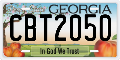 GA license plate CBT2050