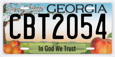 GA license plate CBT2054
