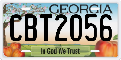 GA license plate CBT2056