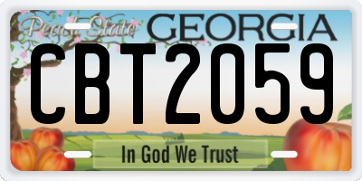 GA license plate CBT2059
