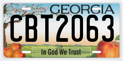 GA license plate CBT2063