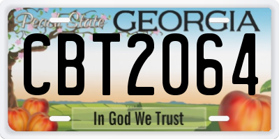GA license plate CBT2064