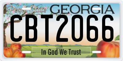 GA license plate CBT2066