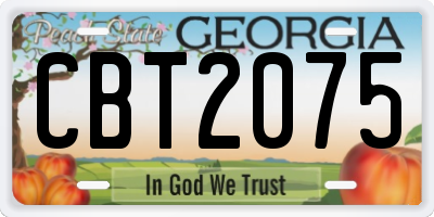 GA license plate CBT2075