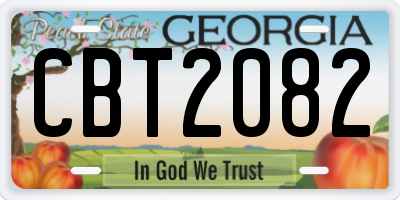 GA license plate CBT2082