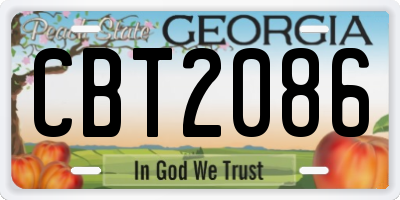 GA license plate CBT2086