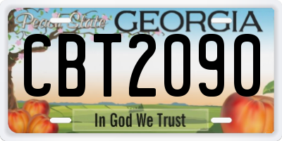 GA license plate CBT2090
