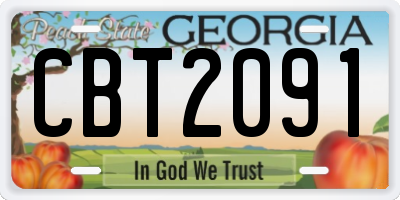 GA license plate CBT2091