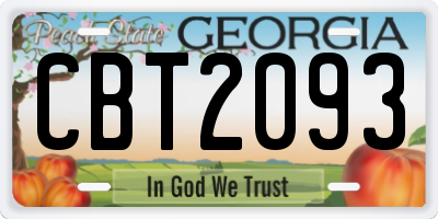 GA license plate CBT2093