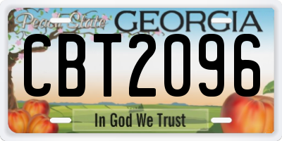 GA license plate CBT2096