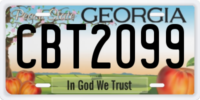 GA license plate CBT2099