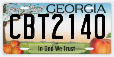 GA license plate CBT2140