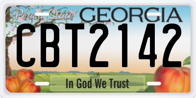 GA license plate CBT2142