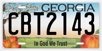 GA license plate CBT2143