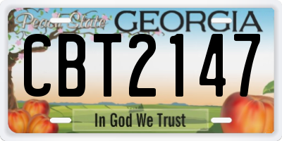 GA license plate CBT2147