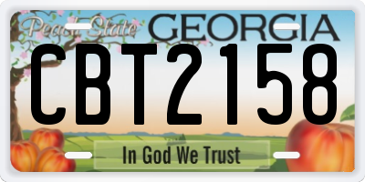 GA license plate CBT2158