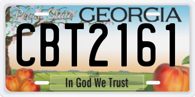 GA license plate CBT2161