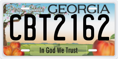 GA license plate CBT2162
