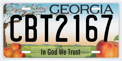 GA license plate CBT2167