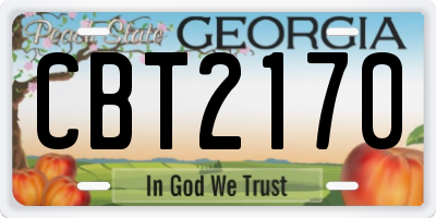 GA license plate CBT2170