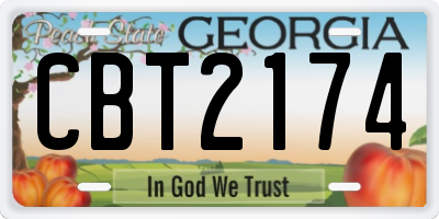 GA license plate CBT2174