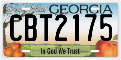 GA license plate CBT2175