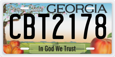 GA license plate CBT2178