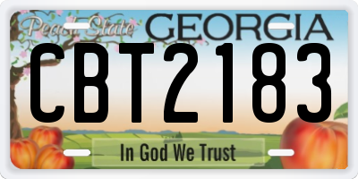 GA license plate CBT2183