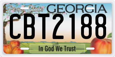 GA license plate CBT2188