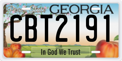 GA license plate CBT2191