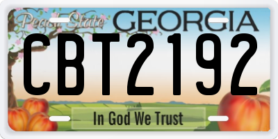 GA license plate CBT2192