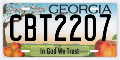 GA license plate CBT2207