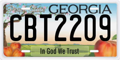 GA license plate CBT2209