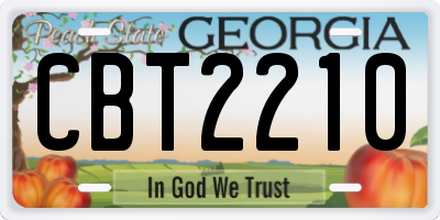 GA license plate CBT2210