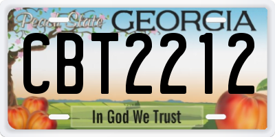 GA license plate CBT2212