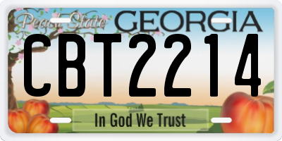 GA license plate CBT2214