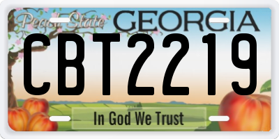 GA license plate CBT2219