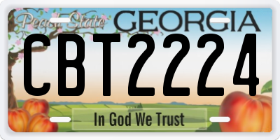 GA license plate CBT2224