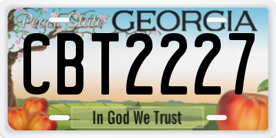 GA license plate CBT2227